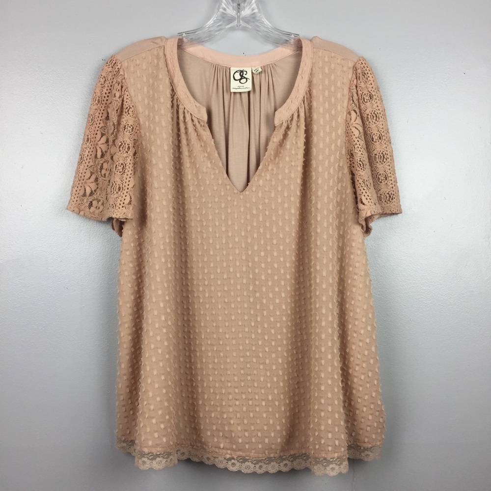 Anthropologie One September Light Pink Blouse | L